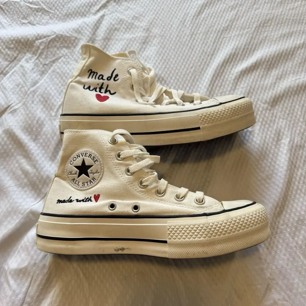 Converse Chuck Taylor Lift Hi Made With Love Platform Sneakers Women 6.5